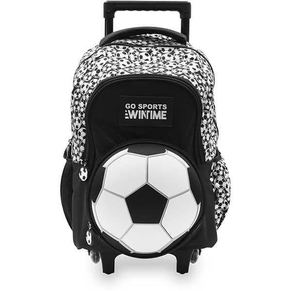 Mochila escolar com rodas, Bola de futebol, Happy-Time - PT 1 UN