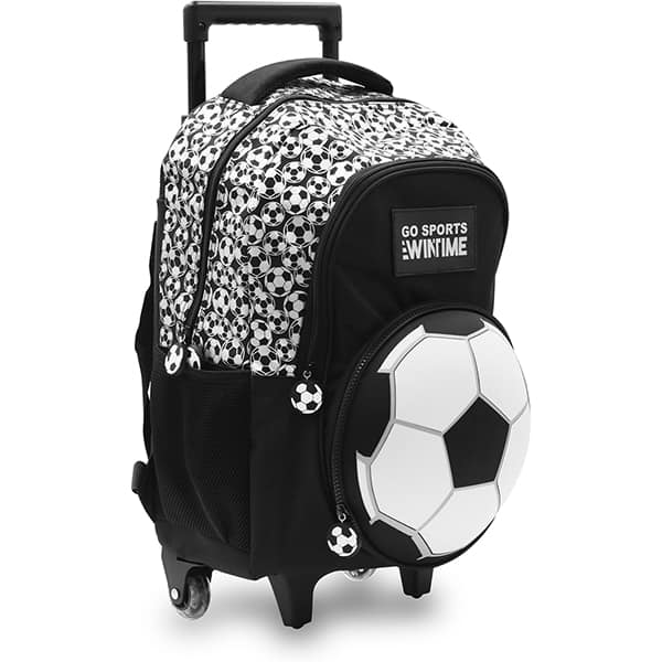 Mochila escolar com rodas, Bola de futebol, Happy-Time - PT 1 UN