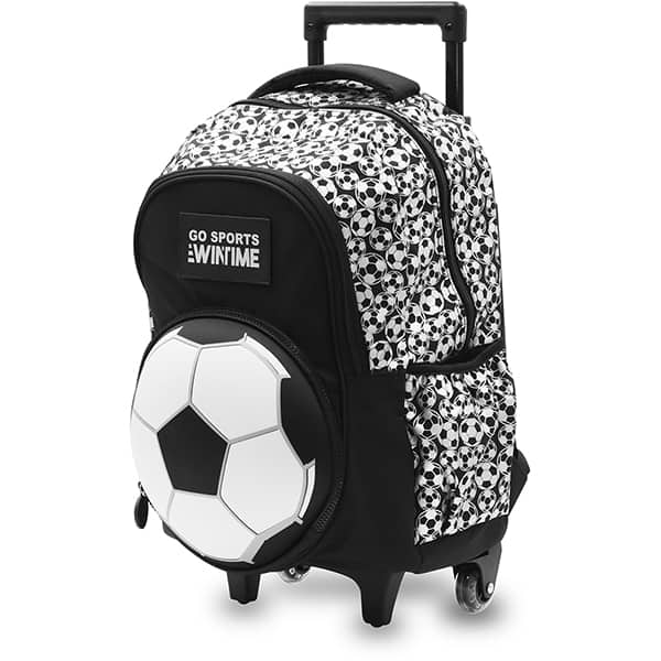 Mochila escolar com rodas, Bola de futebol, Happy-Time - PT 1 UN