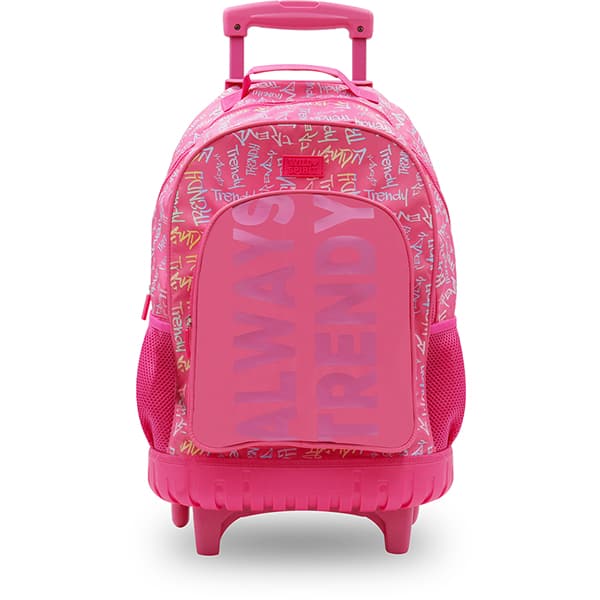 Mochila escolar com rodas, Rosa, Happy-Time - PT 1 UN