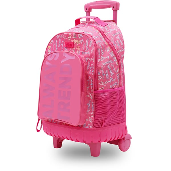 Mochila escolar com rodas, Rosa, Happy-Time - PT 1 UN