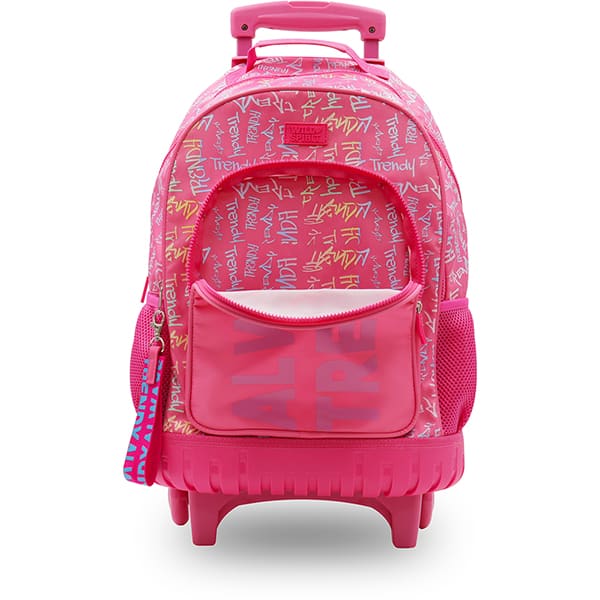 Mochila escolar com rodas, Rosa, Happy-Time - PT 1 UN