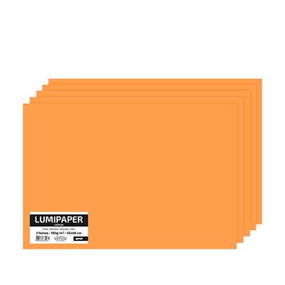 Papel Lumipaper fluoresc. 180g 50x66 laranja Spiral Lumi PT 5 FL