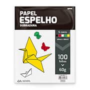 Papel espelho (dobradura), 22 x 28cm, 60g, 05 cores, 2542035, Spiral - PT 100 UN Papel espelho (dobradura), 22 x 28cm, 60g, 05 cores, 2542035, Spiral - PT 100 UN