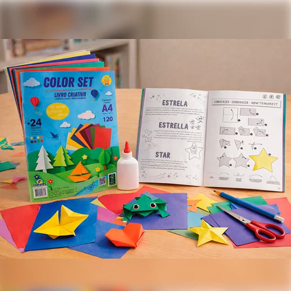 Bloco Criativo 120g com 8 cores sortidas, Formato: A4 210x297mm, 005657RL, Romitec - PT 24 FL