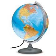 Globo terrestre físico político 30cm com luz, Bivolt, Tecnodidattica - CX 1 UN