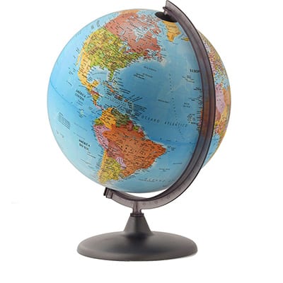 Globo terrestre político, sem luz,30cm, Tecnodidattica - CX 1 UN