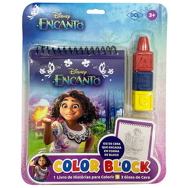 Livro para Colorir Infantil Encanto, com 3 gizes de Cera, DCL - PT 1 UN