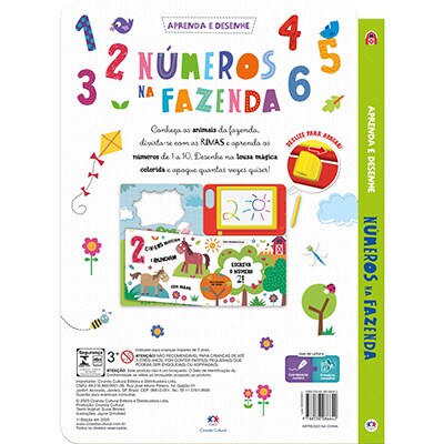 Livro infantil números na fazenda 6642 Ciranda Cultural PT 1 UN