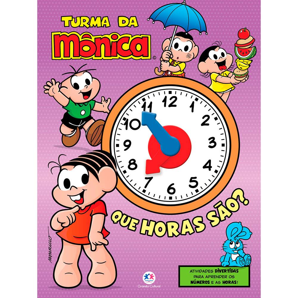 Livro infantil Turma da mônica que horas são Ciranda Cultural CX UN Escolar Kalunga