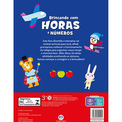 Livro infantil brincando com horas e números 1945 Ciranda Cultural PT 1 UN