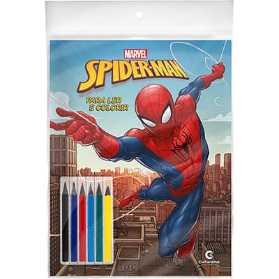 Livro para colorir infantil Homem Aranha Spiderman Marvel 250034 Culturama PT 1 UN