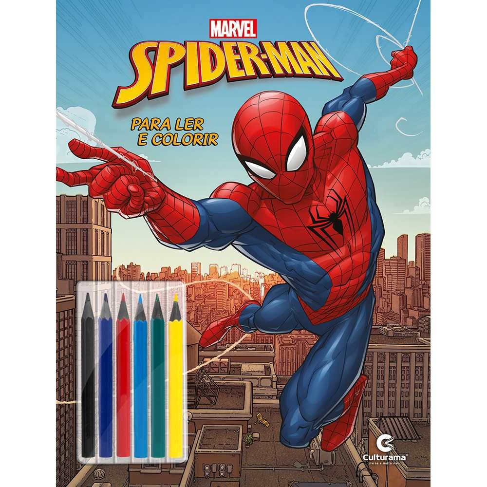 Livro para colorir infantil com 500 adesivos Homem Aranha 270001