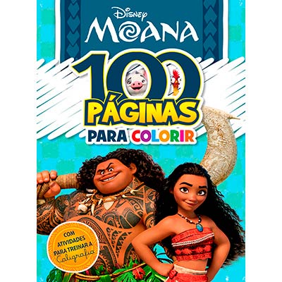 Livro para colorir infantil c/ 100 páginas Moana Bicho Esperto PT 1 UN