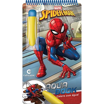 Livro para colorir infantil, Aquabook, Homem Aranha Spiderman Marvel, Culturama - PT 1 UN