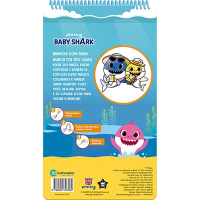 Livro para colorir infantil, Aquabook, Baby Shark, Culturama - PT 1 UN