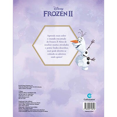 Livro para colorir infantil c/500 adesivos frozen 2 Culturama PT 1 UN