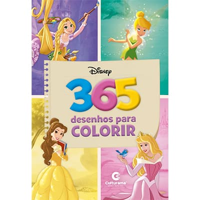 Livro Para Colorir Infantil 365 Desenhos Princesas Disney Culturama - PT 1 UN