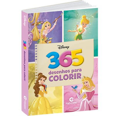 Livro Para Colorir Infantil 365 Desenhos Princesas Disney Culturama - PT 1 UN