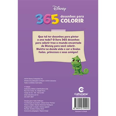 Livro Para Colorir Infantil 365 Desenhos Princesas Disney Culturama - PT 1 UN