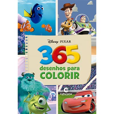 Livro para colorir infantil 365 desenhos Pixar Culturama PT 1 UN