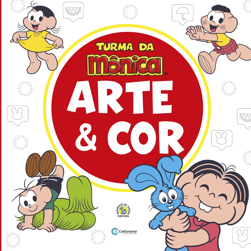 Kit Revista de Colorir + Giz de Cera Turma da Mônica