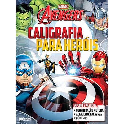 Livro infantil caligrafia para Heróis - Marvel Bicho Esperto PT 1 UN