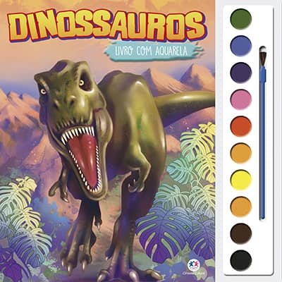 Livro para colorir infantil aquarela dino Ciranda Cultural PT 1 UN