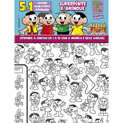 Livro para colorir infantil Turma da Monica, DCL - PT 1 UN