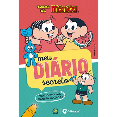 Diário infantil mágico com caneta Turma da Mônica, Culturama - 1 UN