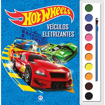 Livro para colorir infantil aquarela, Hot Wheels, Ciranda Cultural - PT 1 UN