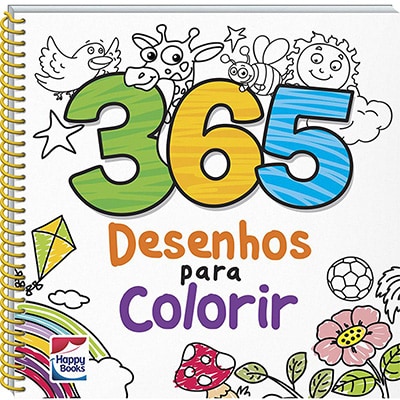 Livros para colorir Infantil, 365 desenhos, 304239, Happy Books - PT 1 UN