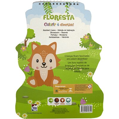 Livro para colorir infantil com canetinha, Animais da Floresta, Happy Books - PT 1 UN