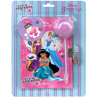 Diário Infantil, Livro De Segredos, Disney Princesas, D8133, DCL - PT 1 UN