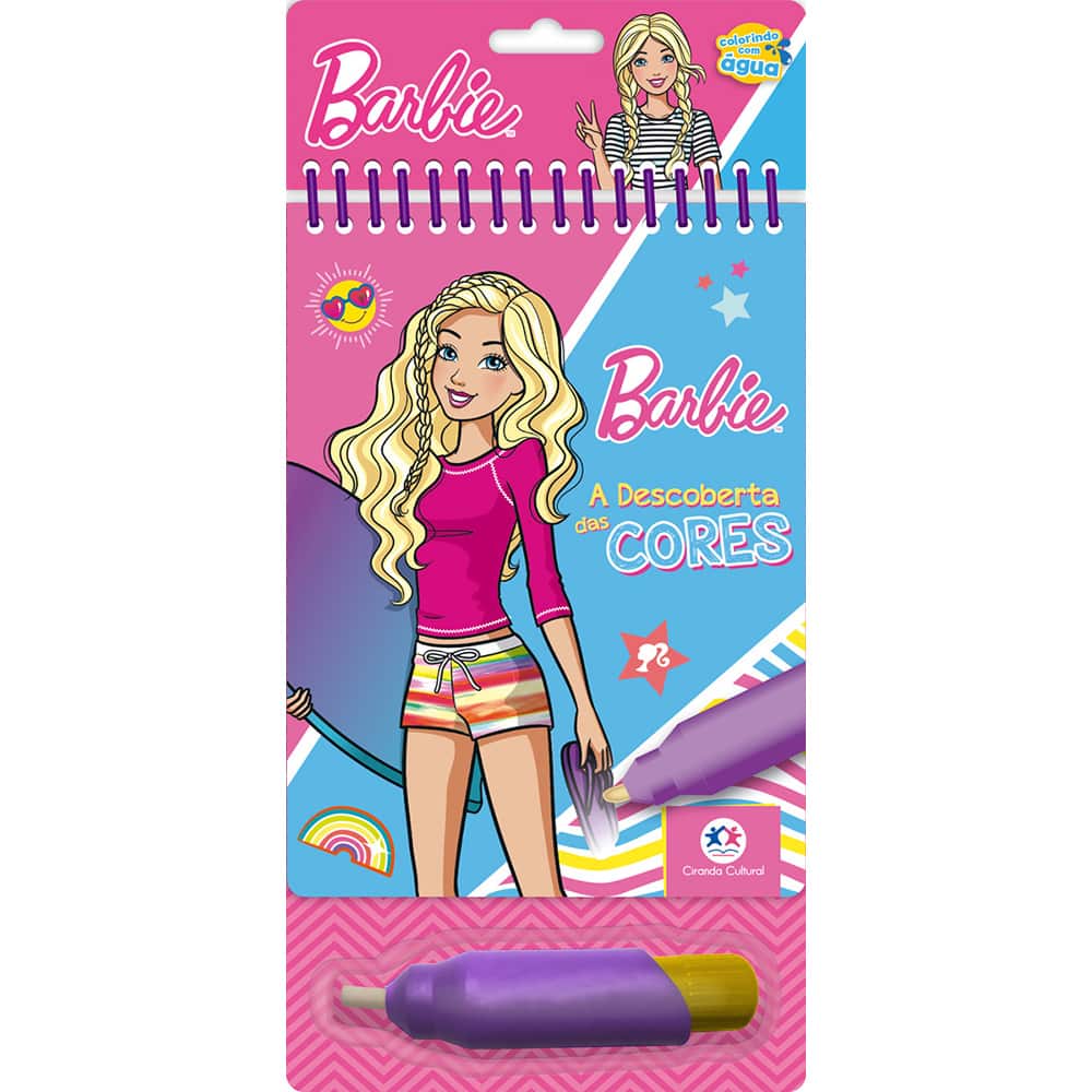 2 Revistas infantis ler e colorir Barbie com lápis de cor +