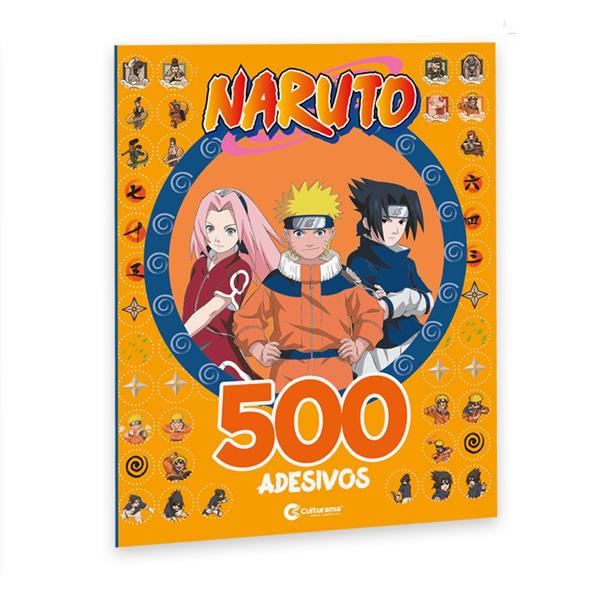 Livro para colorir infantil, com 500 adesivos, Naruto, Culturama - PT 1 UN