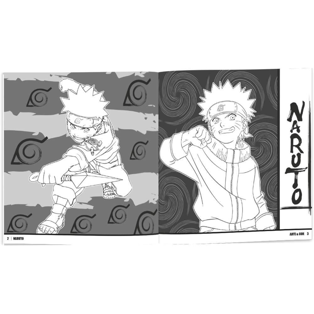 Livro para colorir infantil, Arte e cor, Naruto, Culturama - PT 1