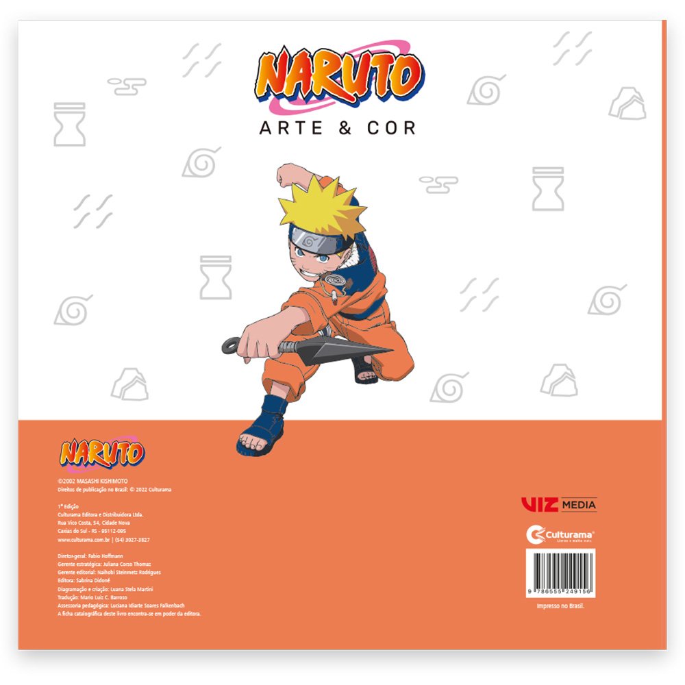 Livro para colorir infantil, Arte e cor, Naruto, Culturama - PT 1