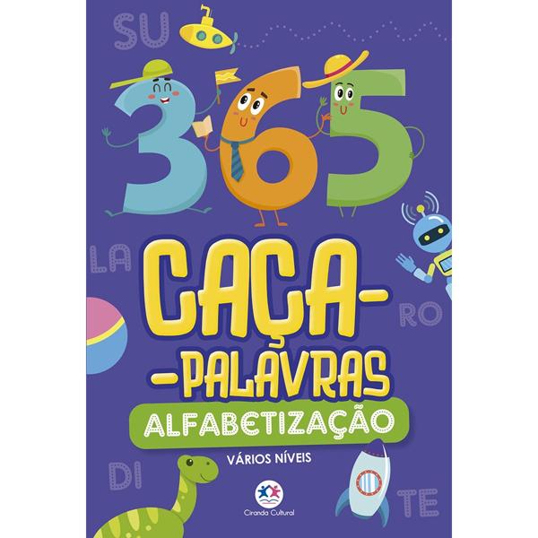 Livro infantil 365, caça-palavras, Alfabetização, Ciranda Cultural - PT 1 UN