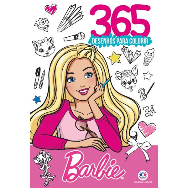 Livro para colorir infantil, 365 desenhos Barbie, Ciranda Cultural - PT 1 UN