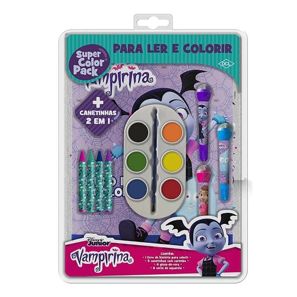 Livro para colorir infantil super color pack, Vampirina, D2477, Dcl - PT 1 UN