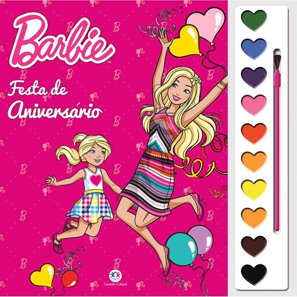 Livro para colorir infantil Barbie Festa Aniversário, Ciranda Cultural - PT 1 UN