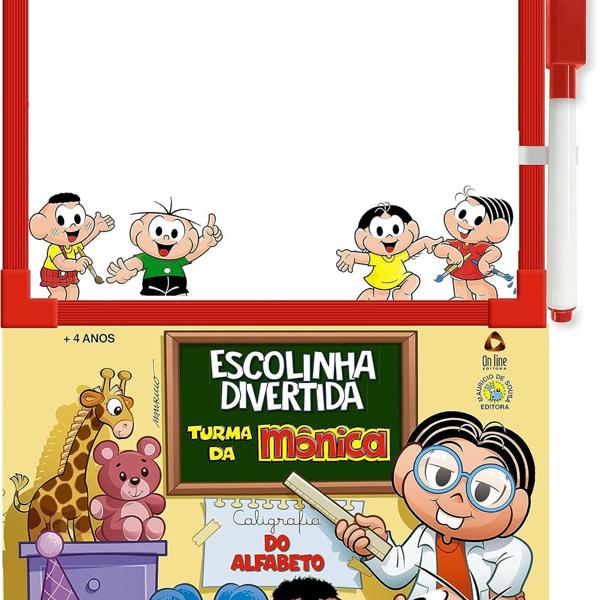 Livro infantil escolinha divertida, Turma da Mônica, Alfabeto, Ed Online - PT 1 UN