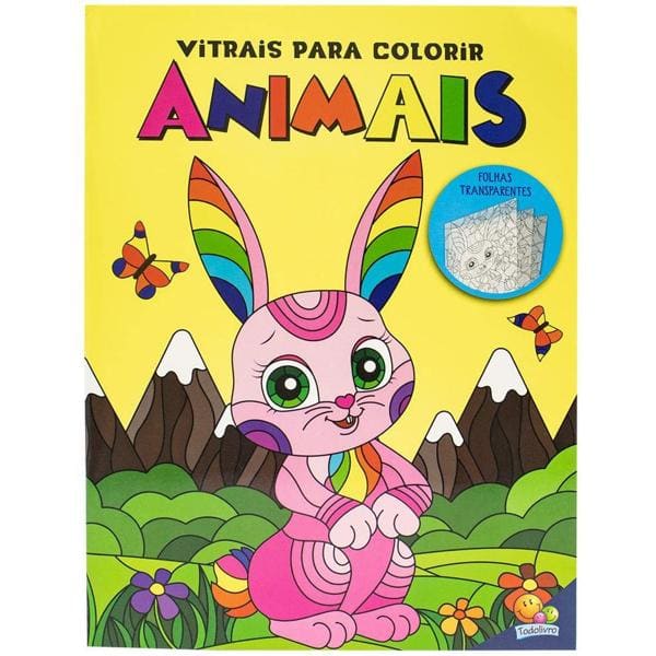 Livro para colorir infantil vitrais, Animais, Catavento - PT 1 UN