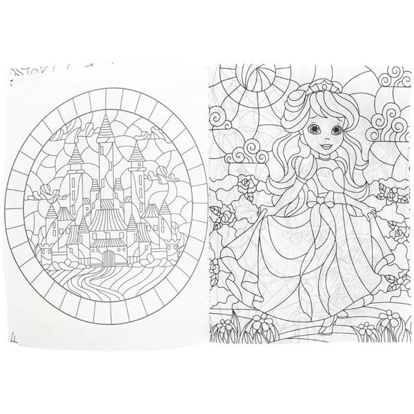 Livro Para Colorir Infantil Vitrais, Princesas Disney, Catavento - PT 1 UN