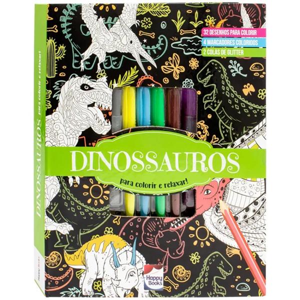 Livro para colorir infantil, Dinossauros, 306509, Happy Books - PT 1 UN