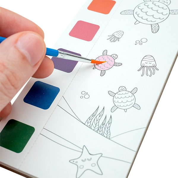 Bloco infantil para colorir com Aquarela, Fundo do Mar, 91823, Leonora - BT 1 UN