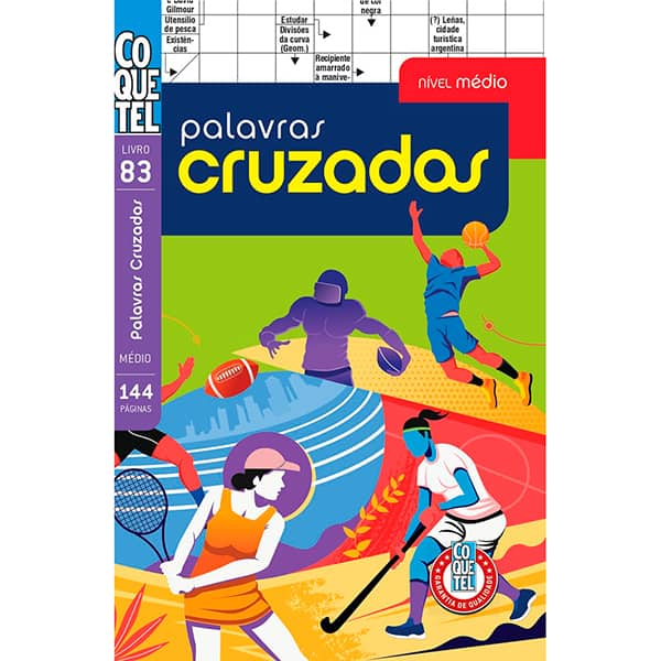 Livro Palavras Cruzadas nível médio, 144 páginas, Coquetel - PT 1 UN