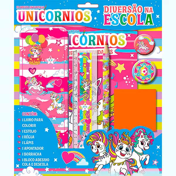 Livro para colorir, Diversão na escola, Unicórnios, 34197, Ed Online - PT 1 UN