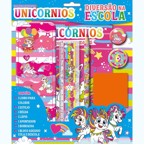 Livro para colorir, Diversão na escola, Unicórnios, 34197, Ed Online - PT 1 UN